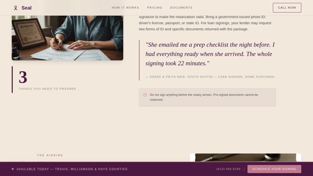 Notarize — Trusted Mobile Service Landing Page Template