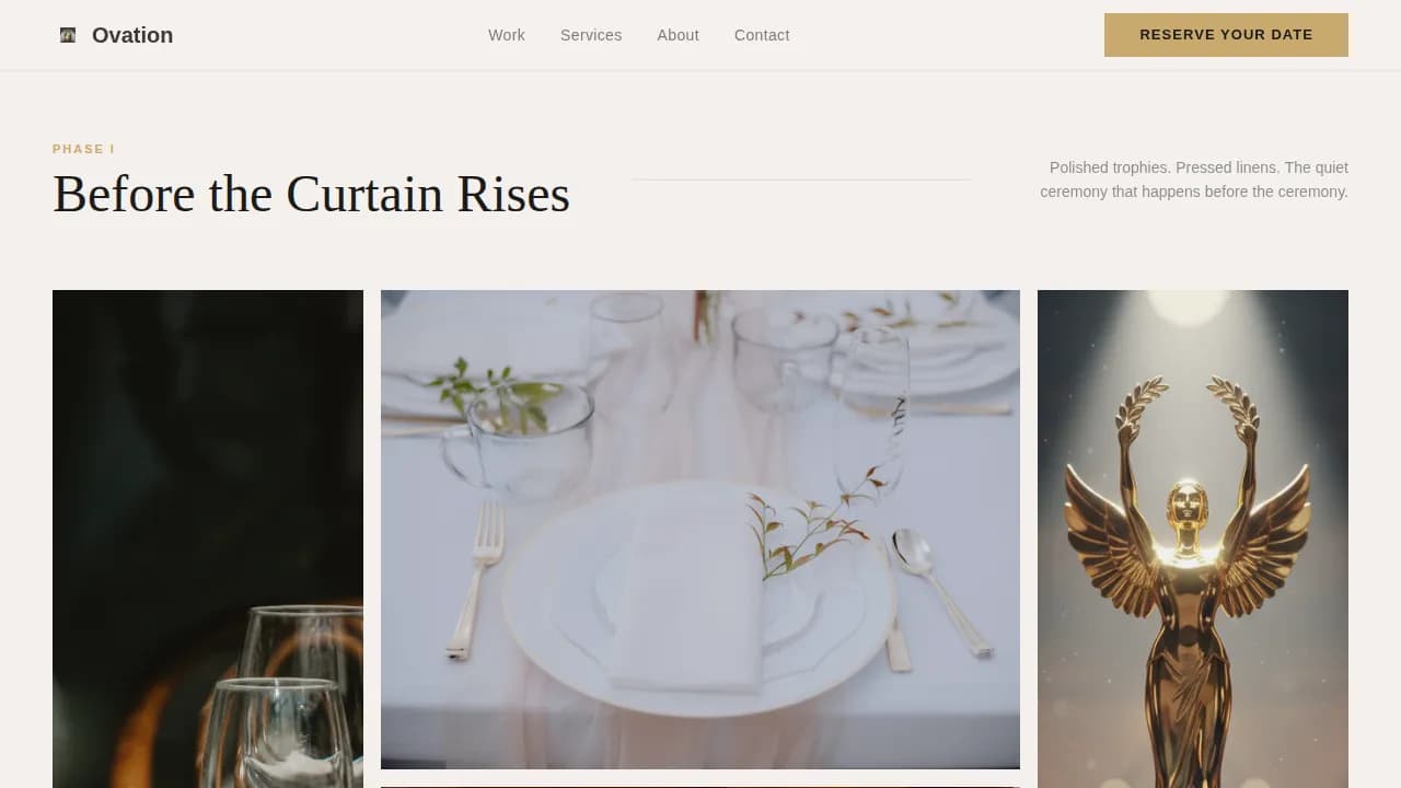 Acclaim — Premium Event Videography Landing Page Template
