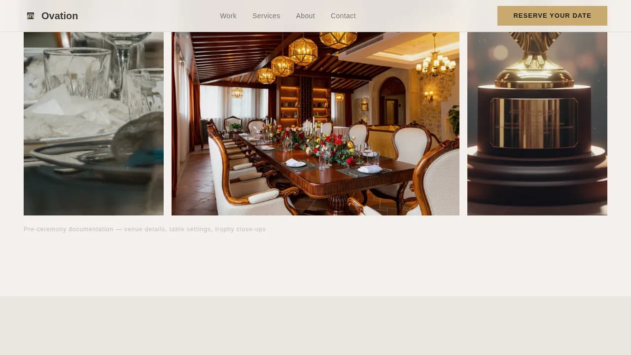 Acclaim — Premium Event Videography Landing Page Template