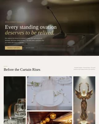 Acclaim — Premium Event Videography Landing Page Template