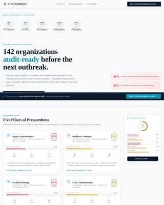 Containment - Audit-Ready Pandemic Preparedness Landing Page Template