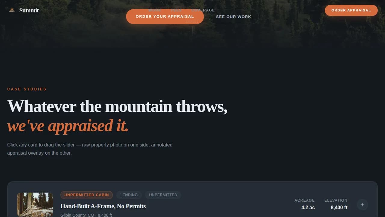 Pinnacle — Certified Real Estate Valuation Landing Page Template
