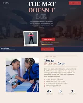 Dojo — Powerful Combat Sports Club Landing Page Template