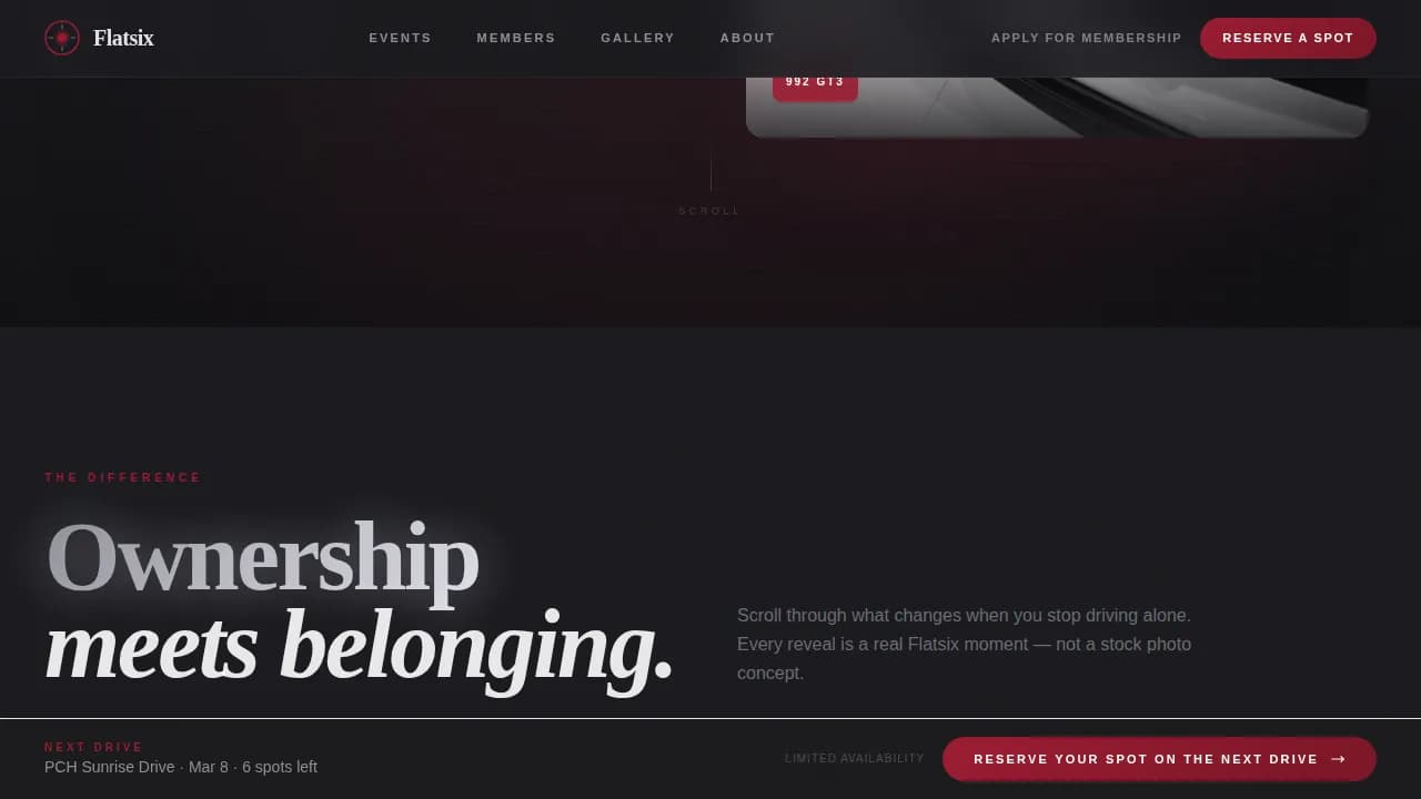 Apex — Exclusive Porsche Collective Landing Page Template