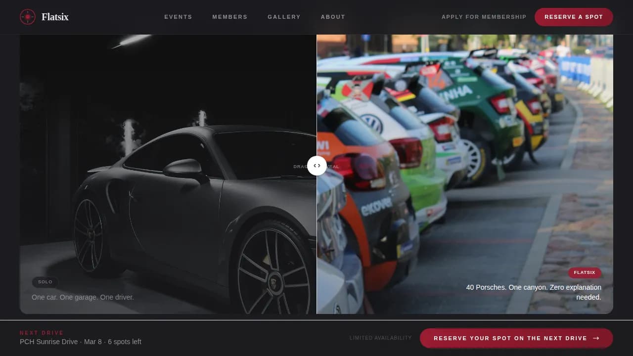 Apex — Exclusive Porsche Collective Landing Page Template