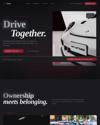 Apex — Exclusive Porsche Collective Landing Page Template