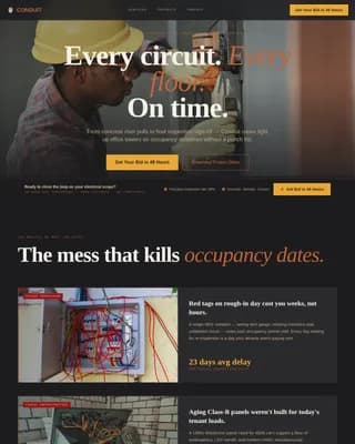 Conduit — Commercial Electrical Landing Page Template