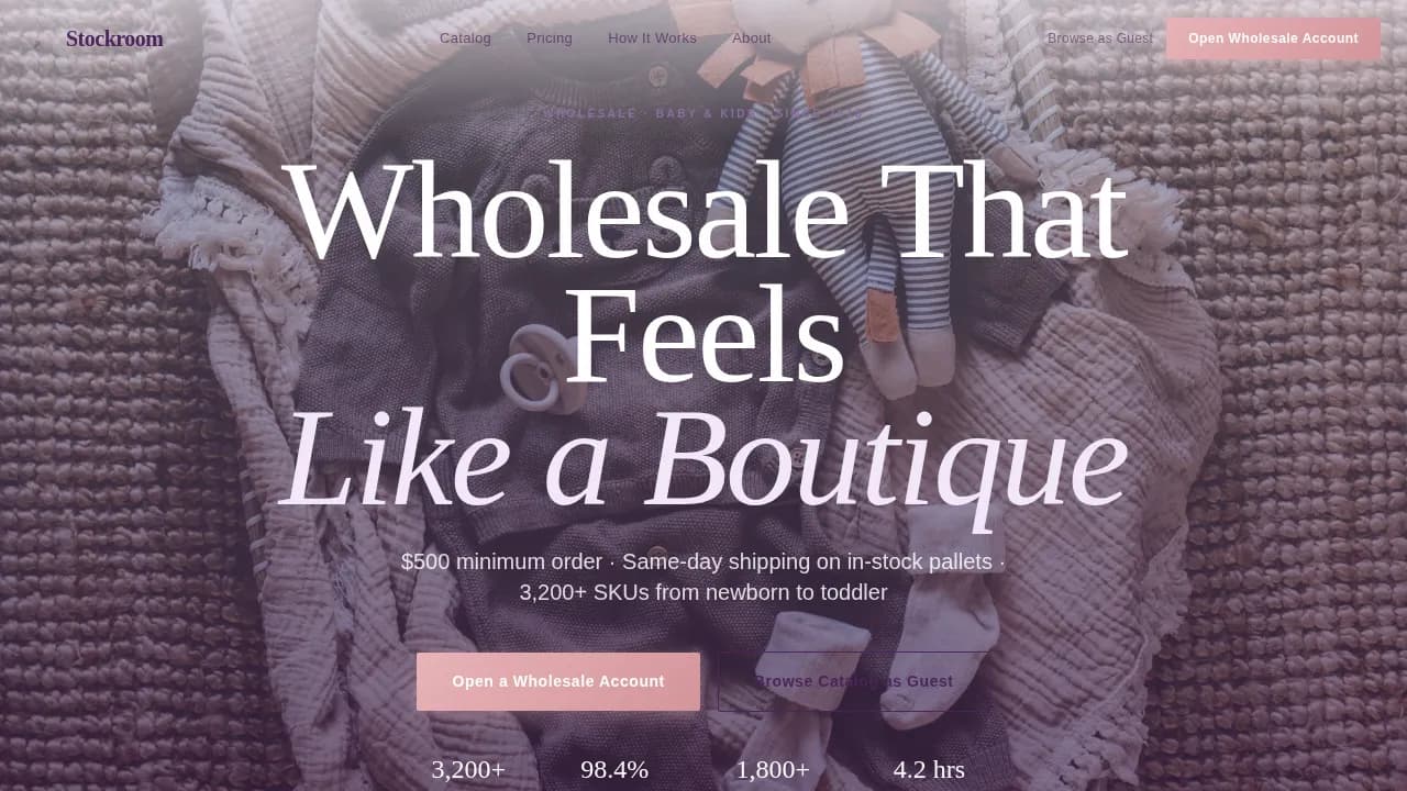 Inventory — Bulk Infant Distributor Landing Page Template