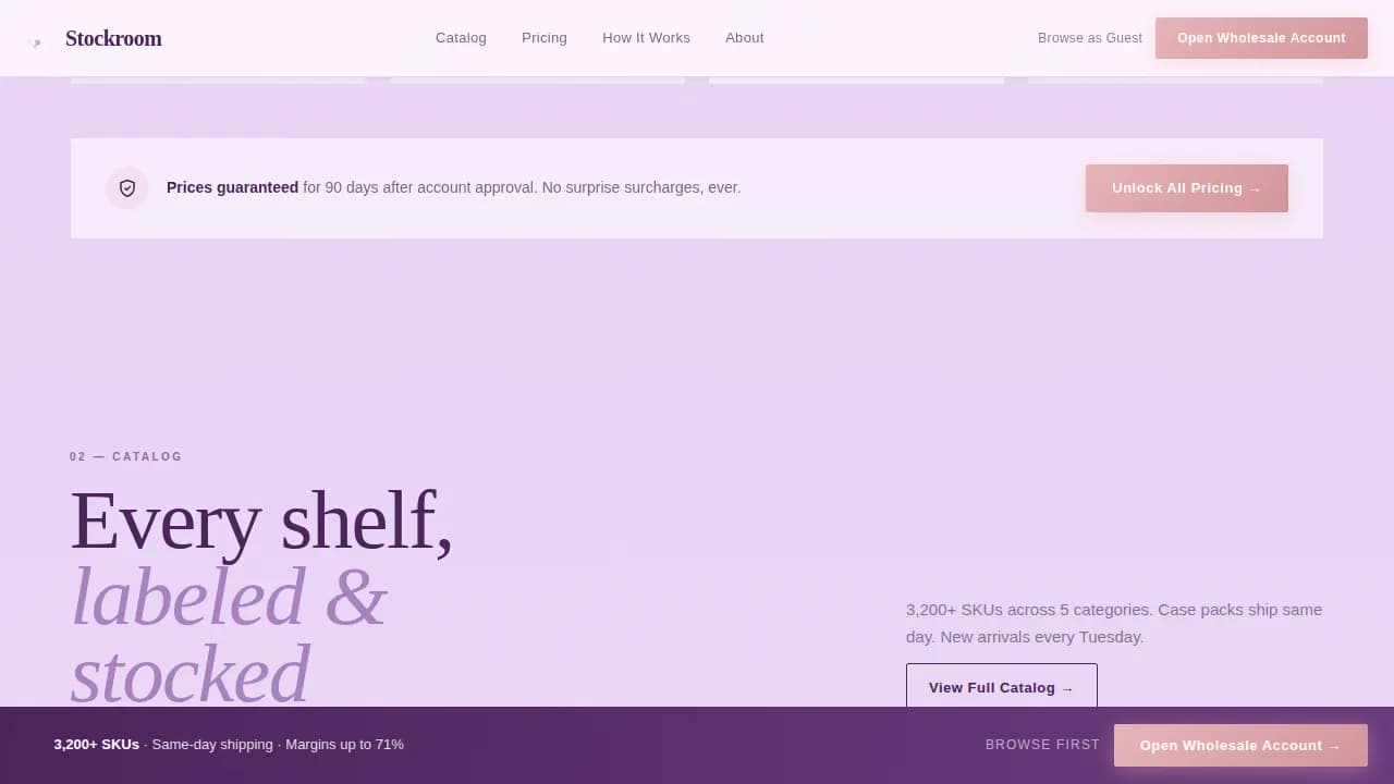 Inventory — Bulk Infant Distributor Landing Page Template