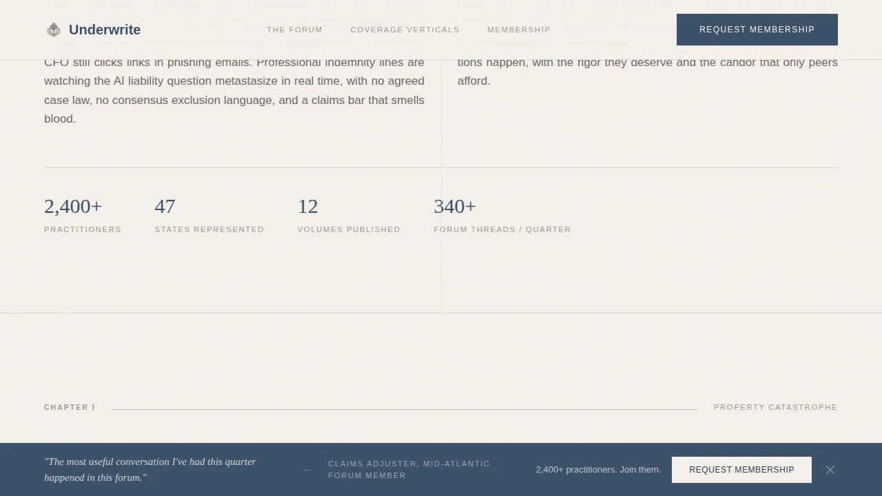 Underwrite — Insurance Community Landing Page Template