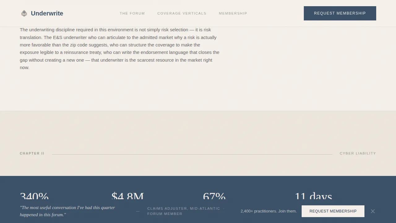 Underwrite — Insurance Community Landing Page Template