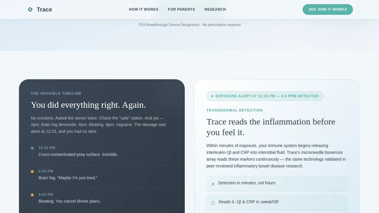 Detect — Smart Allergen Wearable Landing Page Template