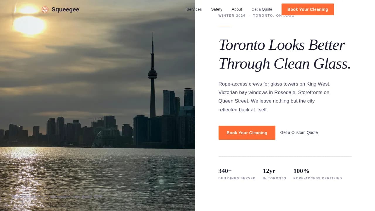 Clarity — Professional Window Maintenance Landing Page Template
