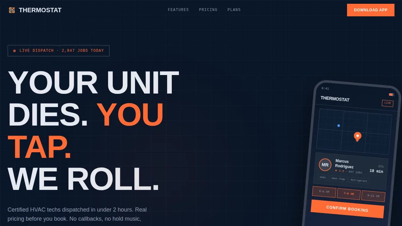 HVAC Digital Presence Booking Website Template