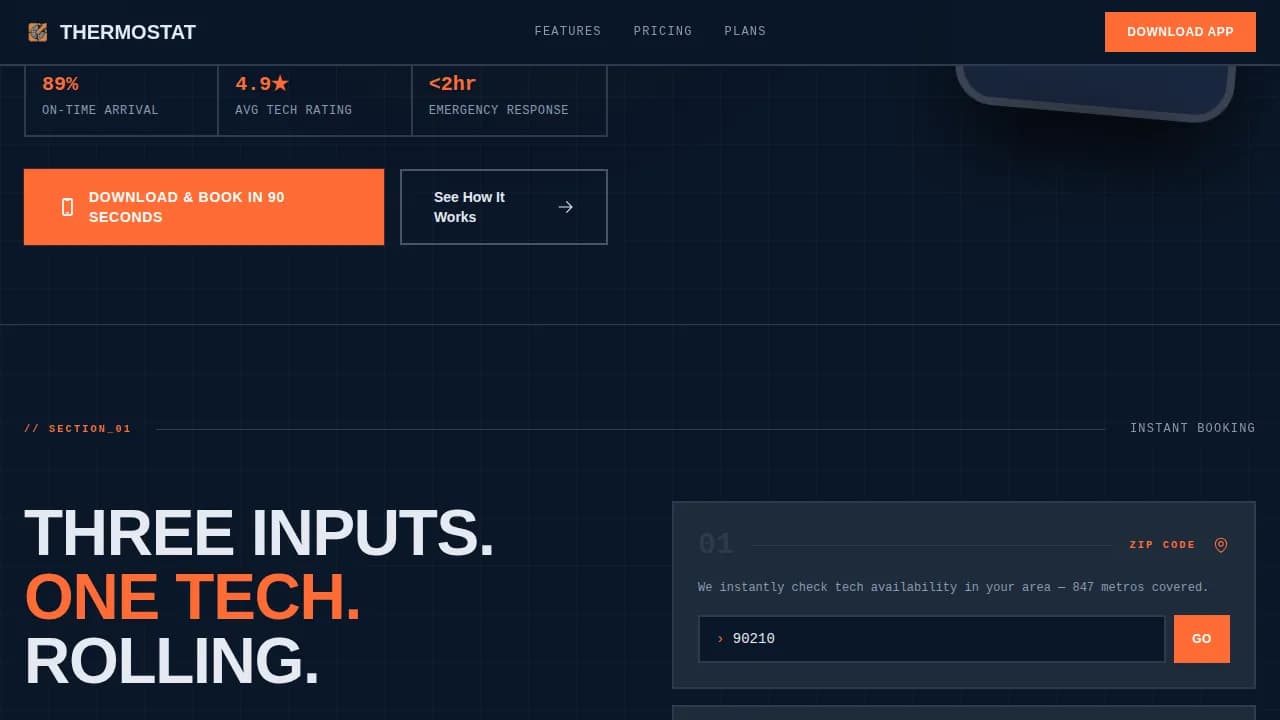 HVAC Digital Presence Booking Website Template