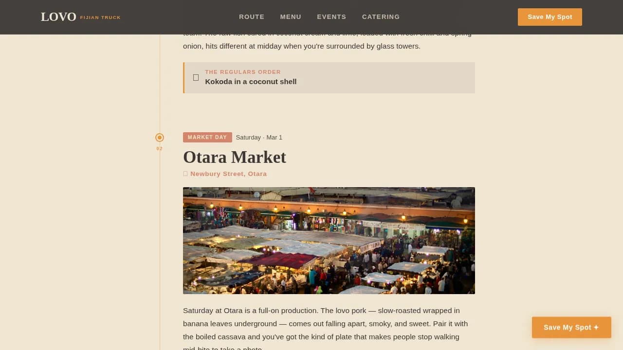 Mobile — Food Truck Event Landing Page Template