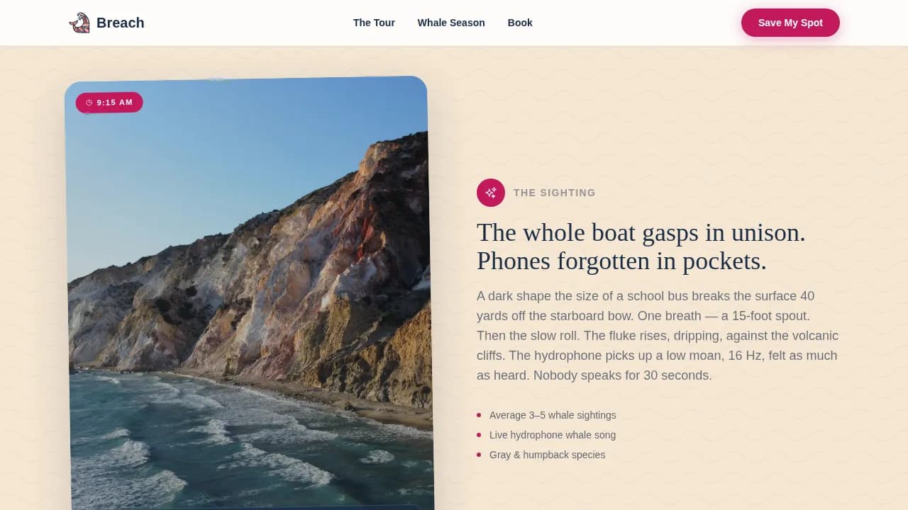 Voyage — Thrilling Marine Expedition Landing Page Template