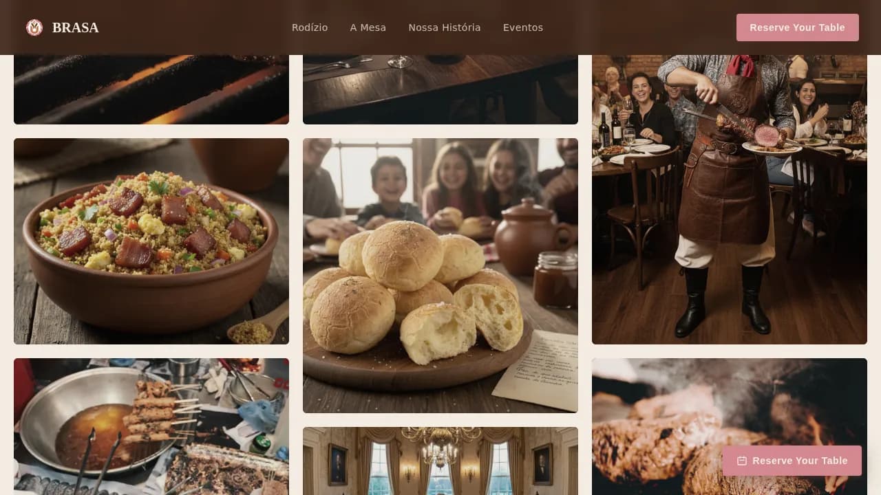 Churrascaria — Tableside Carving Restaurant Landing Page Template