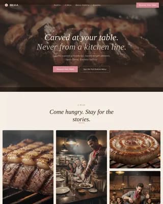 Churrascaria — Tableside Carving Restaurant Landing Page Template