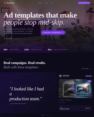 Filmreel — YouTube Ad Creative Landing Page Template