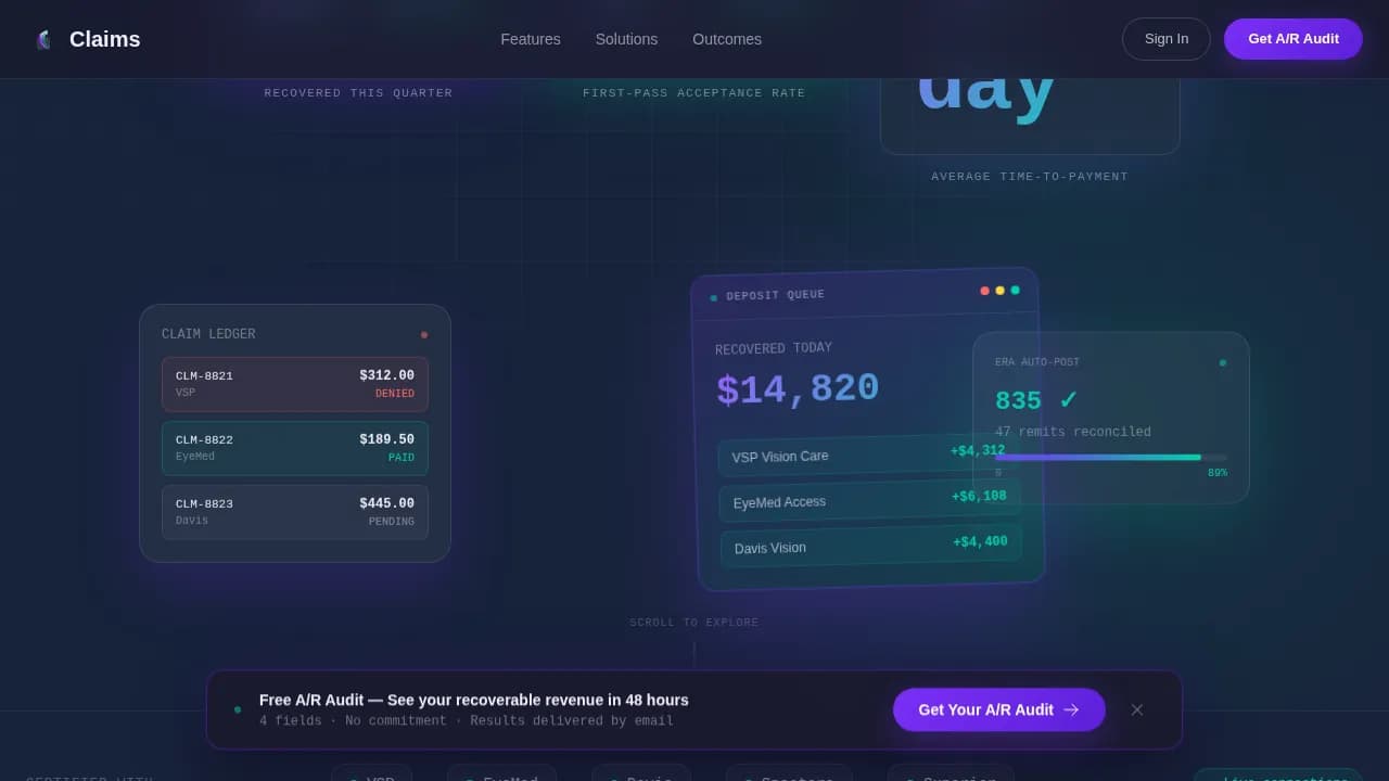 Revenue — Smart Optometry Billing Landing Page Template