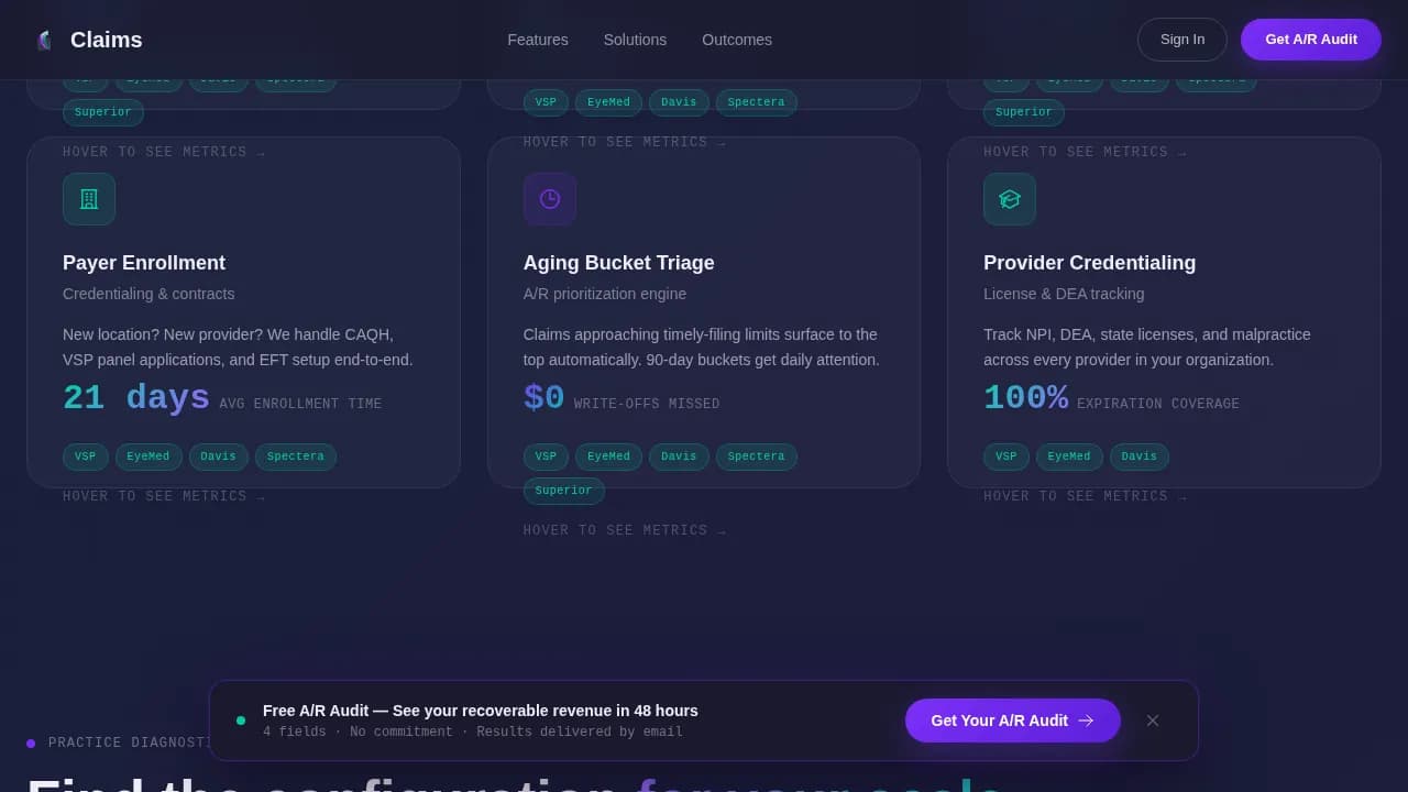 Revenue — Smart Optometry Billing Landing Page Template