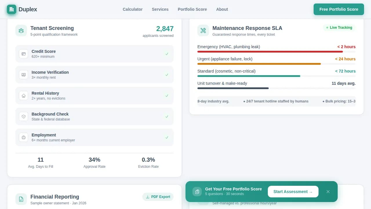 Duplex — Smart Multifamily Management Landing Page Template