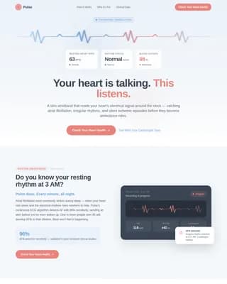 Rhythm — Smart Cardiac Health Landing Page Template