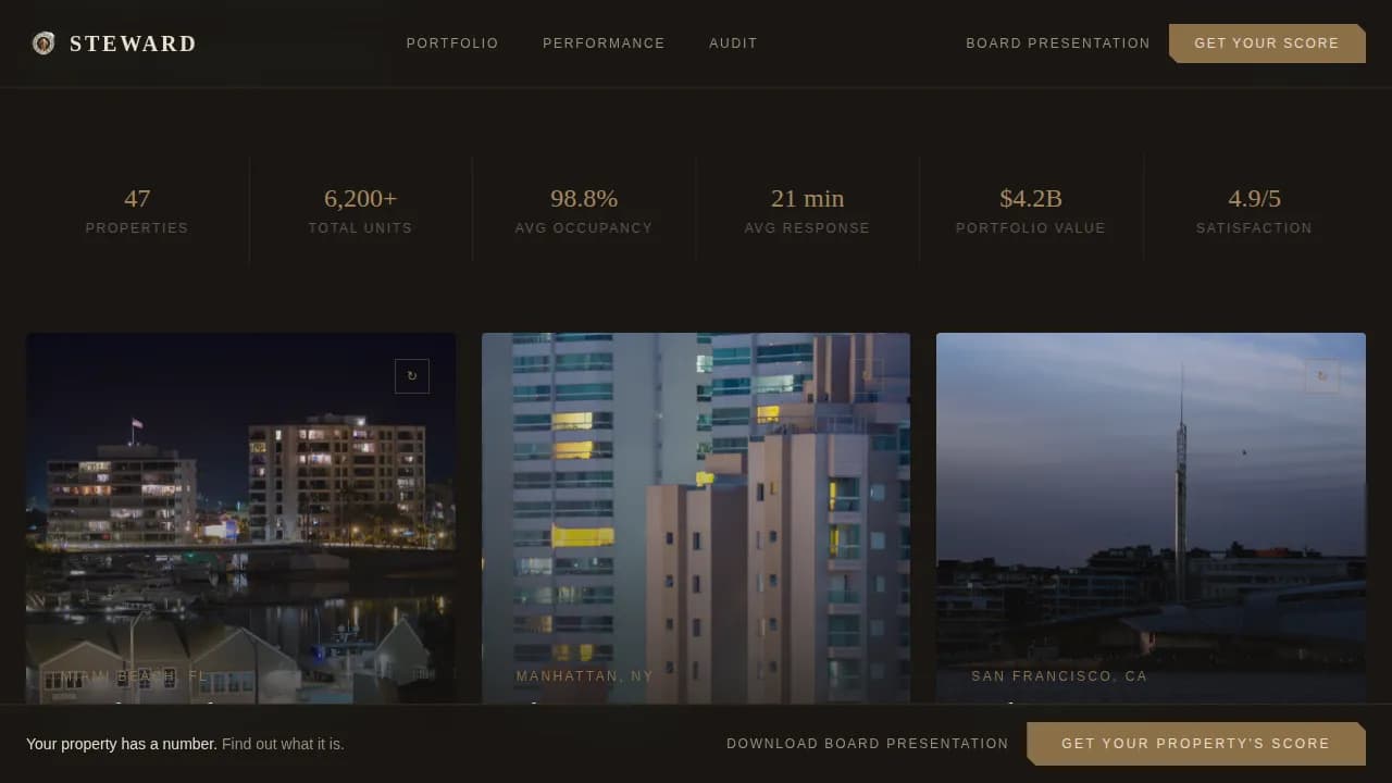 Steward — Luxury Property Landing Page Template