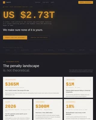 Tariff - Data Command Trade Compliance Landing Page Template