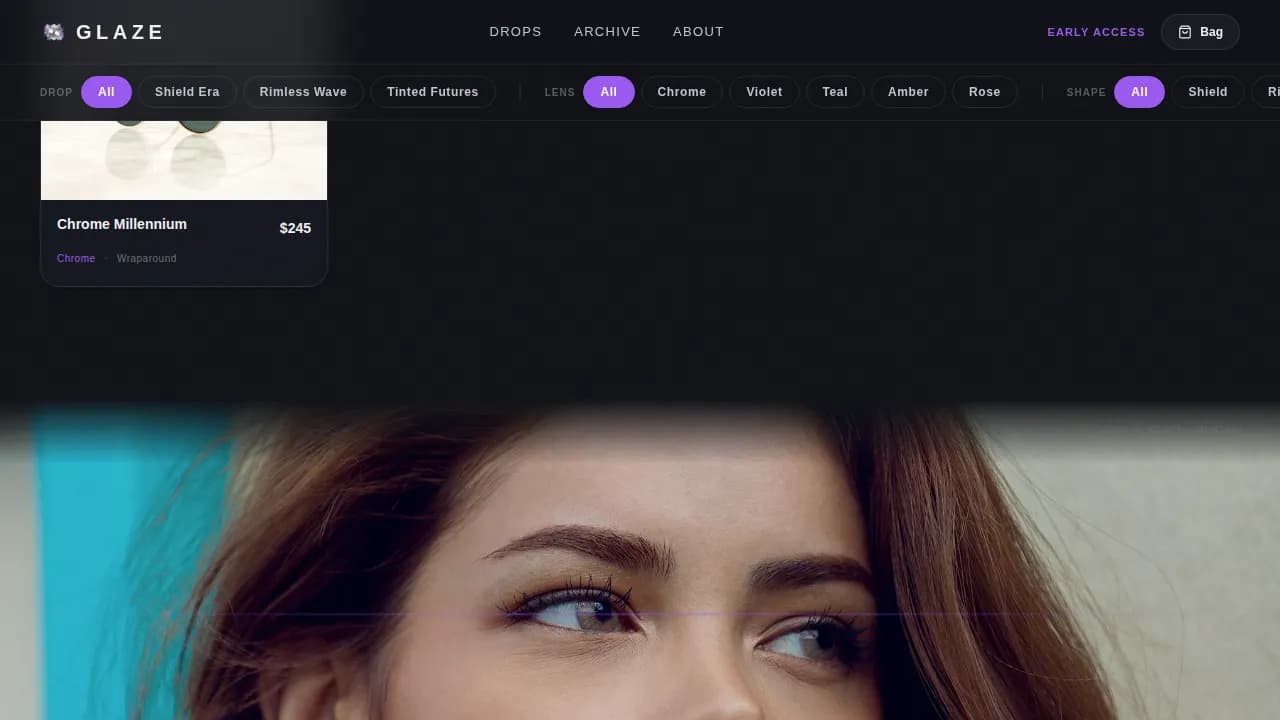 Prism — Futuristic Optical Retail Landing Page Template