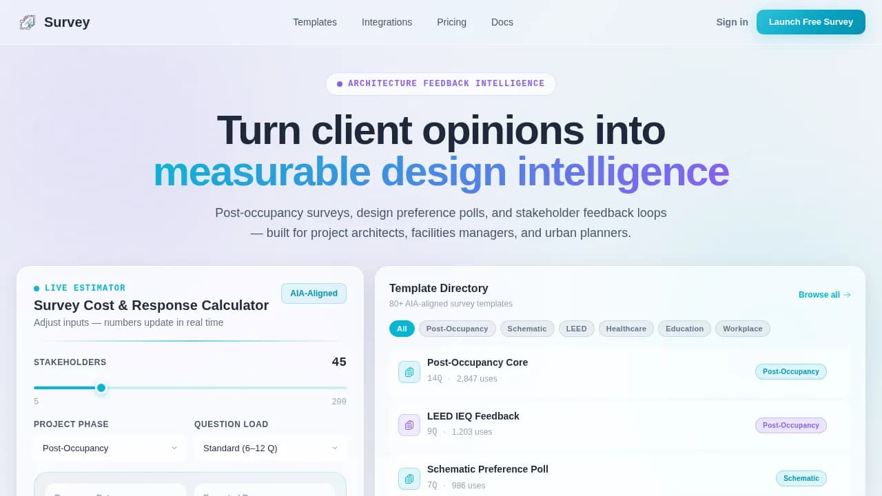Feedback — Intelligent Survey Platform Landing Page Template