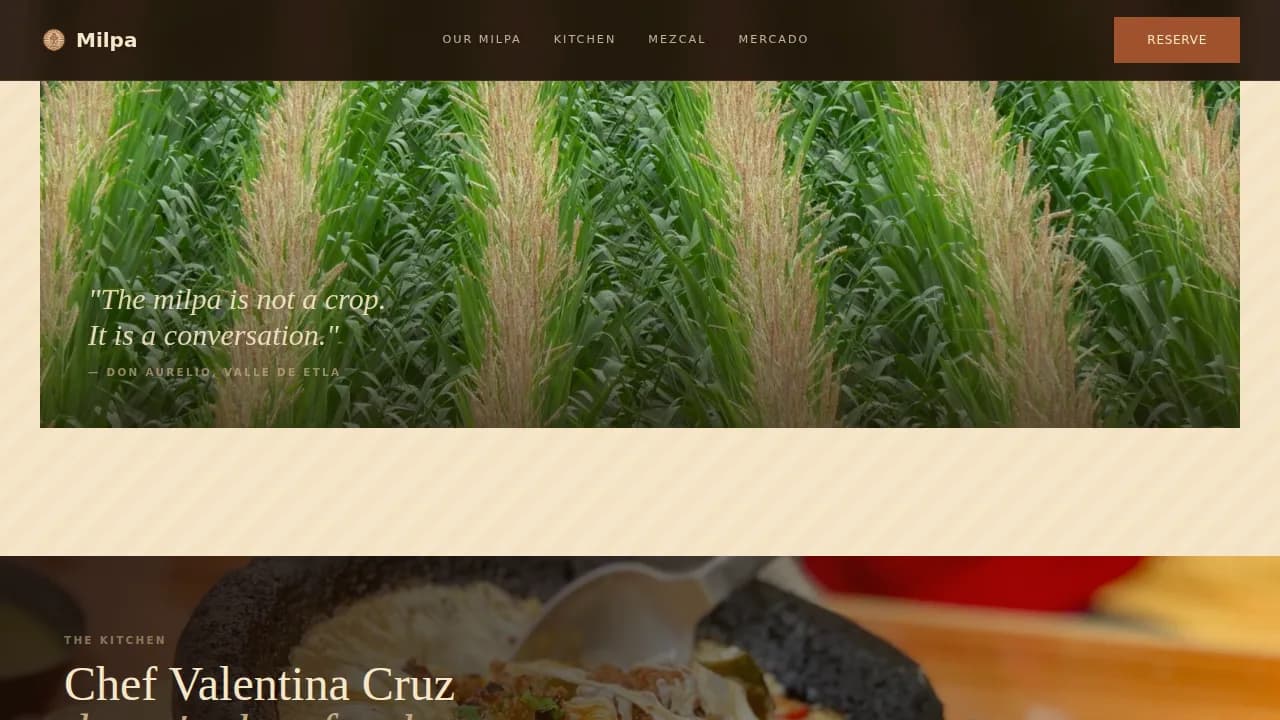 Tierra — Heritage Mexican Gastronomy Landing Page Template