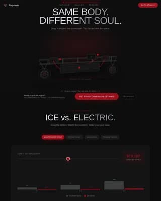 Repower - High-Voltage Ev Conversion Shop Landing Page Template