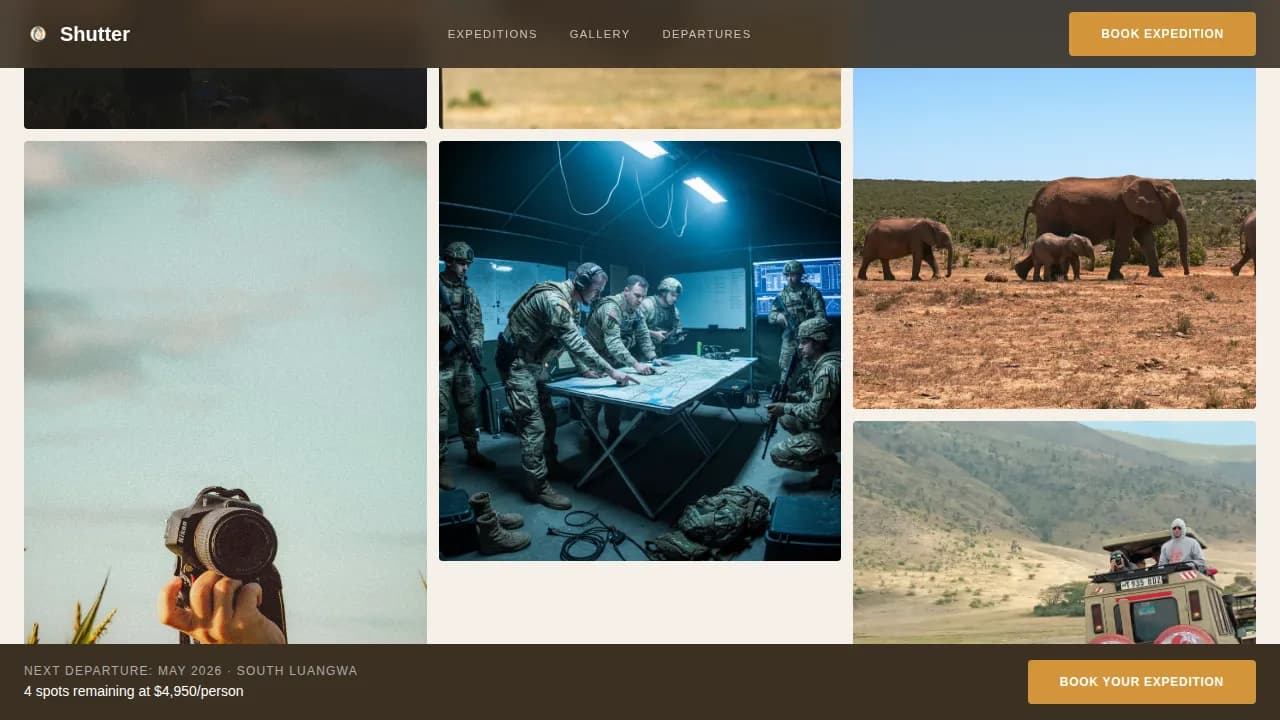 Frame — Premium Wildlife Photography Landing Page Template