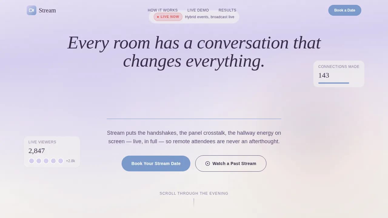 Stream — Engaging Professional Broadcast Landing Page Template