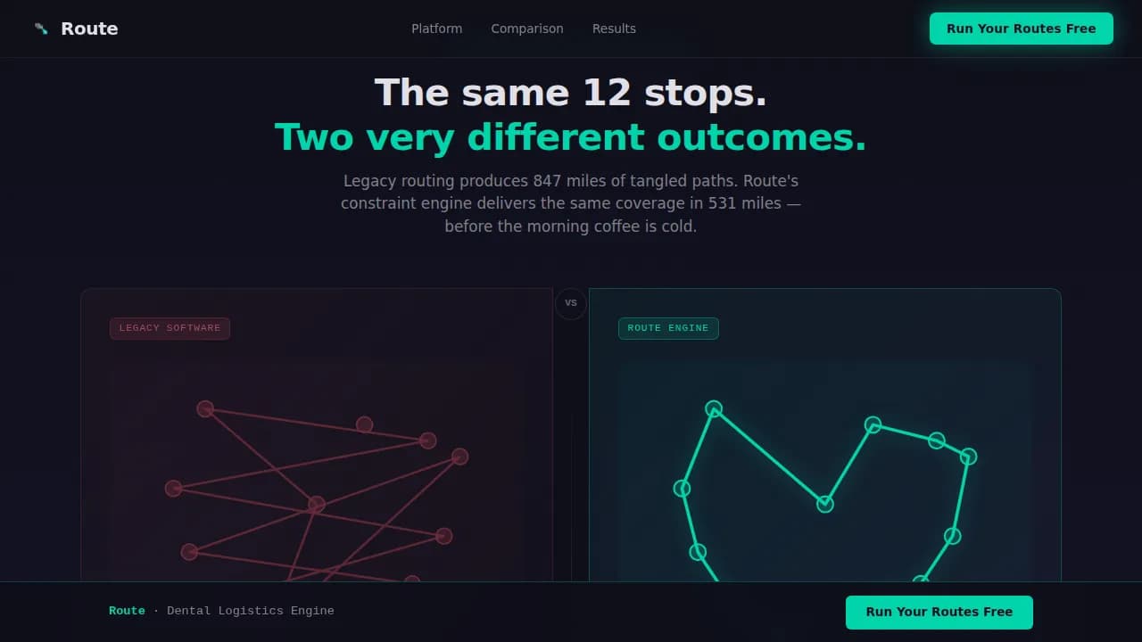Swift — Intelligent Dental Logistics Landing Page Template