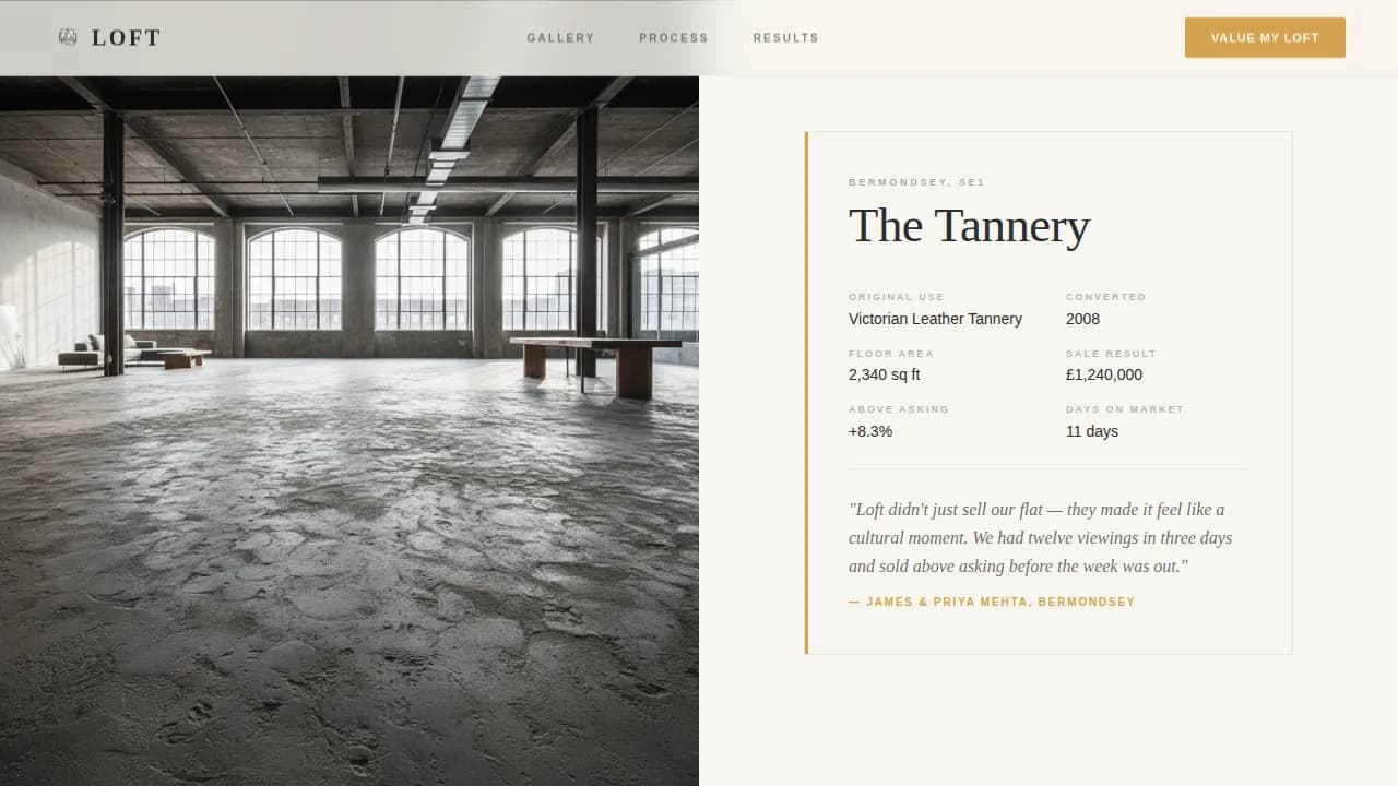 Vista — Curated Gallery Real Estate Landing Page Template