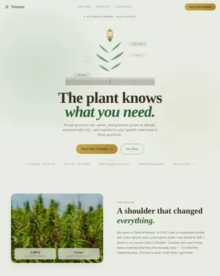Tincture - Pastoral Calm Cbd Store Landing Page Template