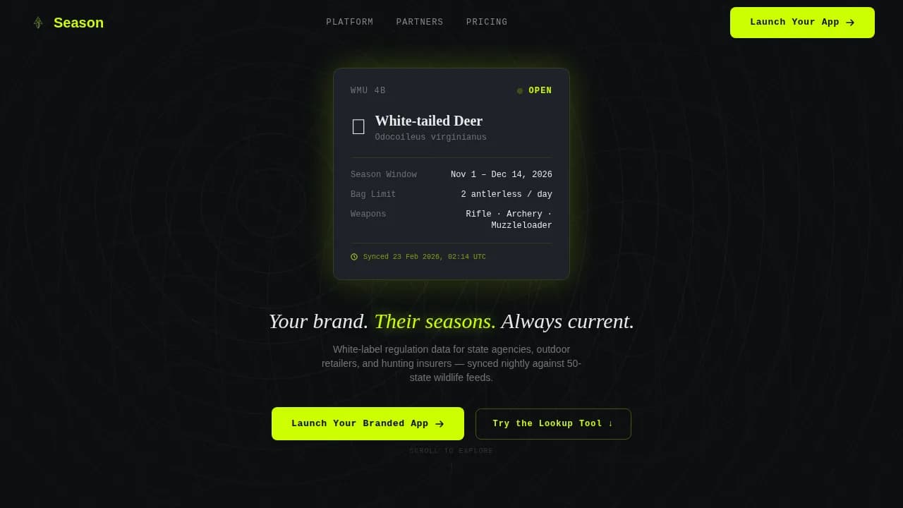 Compass — Current Hunting App Landing Page Template