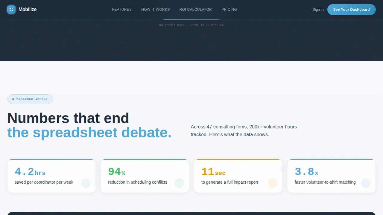 Mobilize — Volunteer Coordinator Landing Page Template