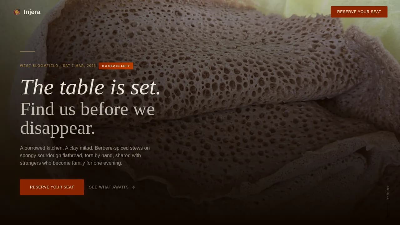 Feast — Ethiopian Restaurant Landing Page Template
