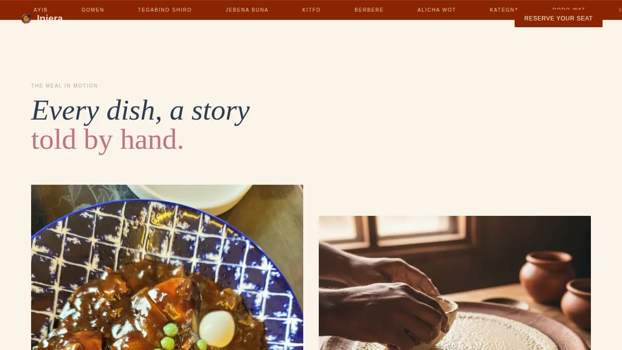 Feast — Ethiopian Restaurant Landing Page Template