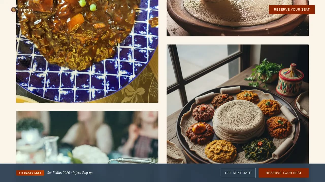 Feast — Ethiopian Restaurant Landing Page Template