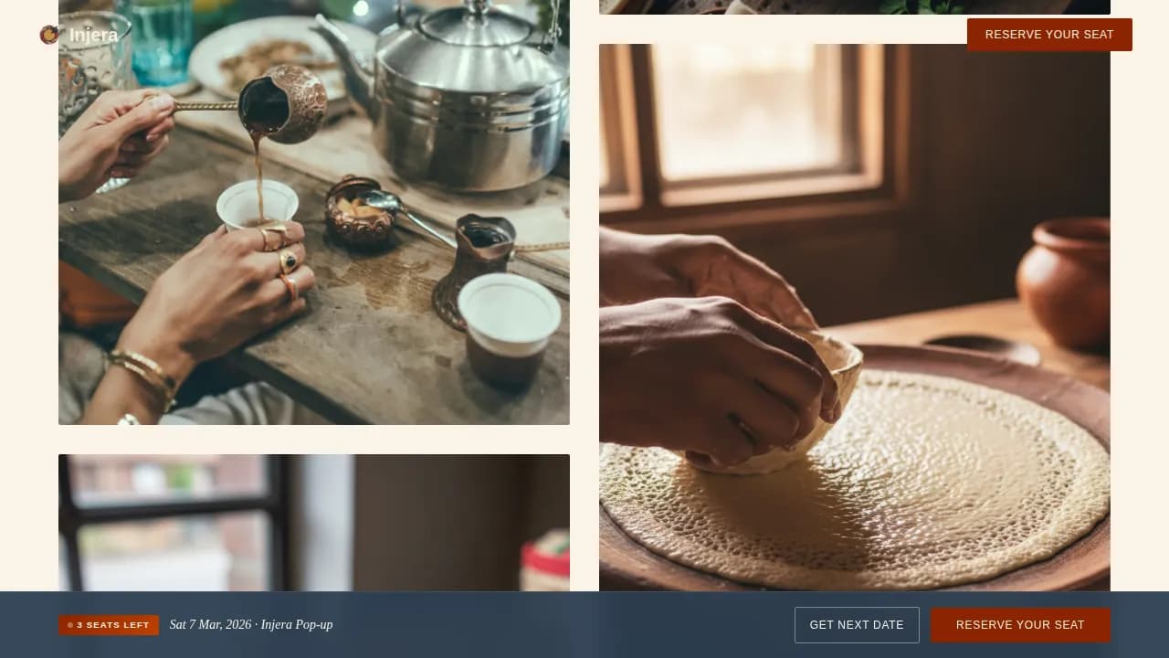 Feast — Ethiopian Restaurant Landing Page Template