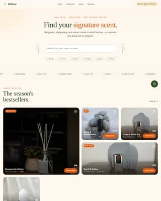 Diffuse — Artisan Fragrance Landing Page Template