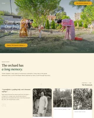 Grove - Origin Story Mango Plantation Landing Page Template
