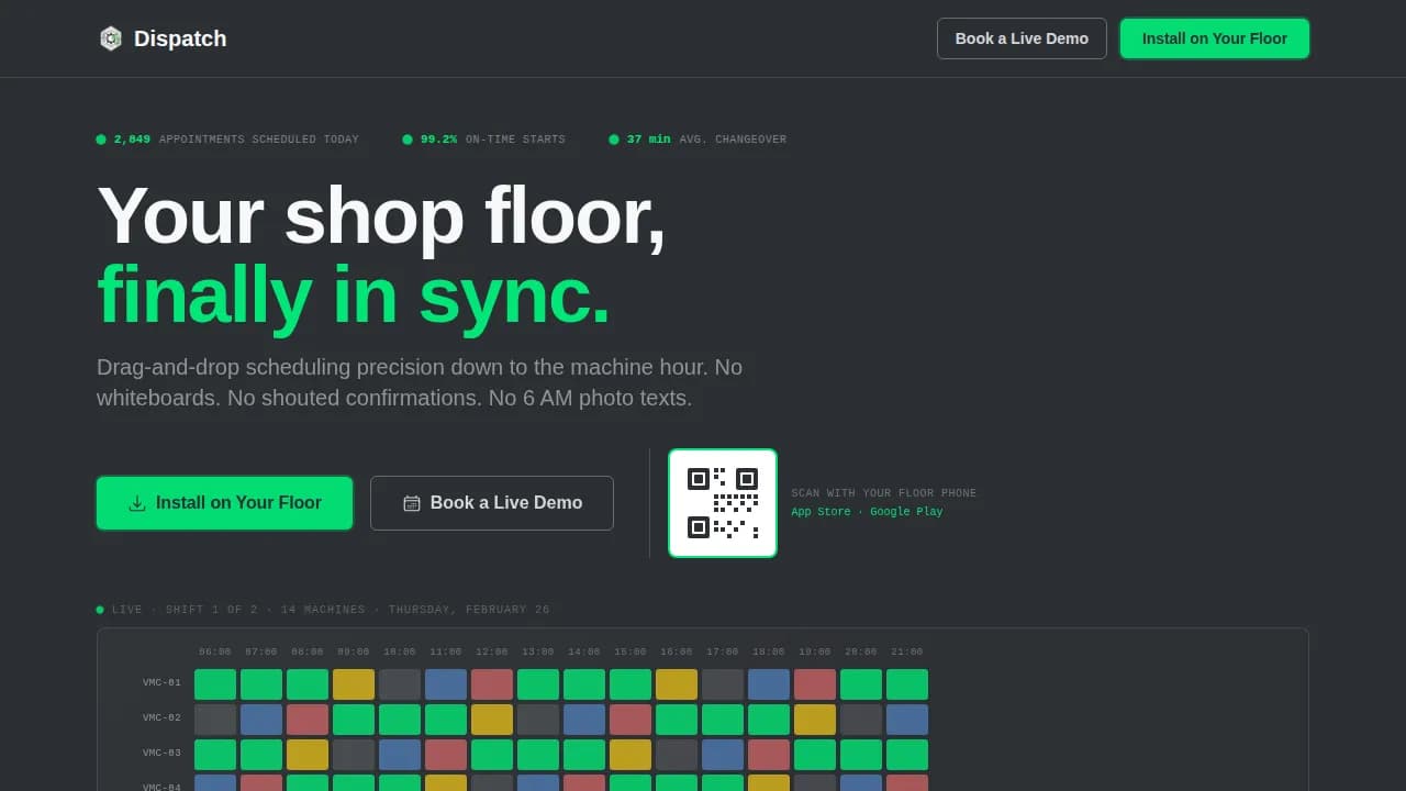 Orchestrate — Precision Floor Scheduling Landing Page Template