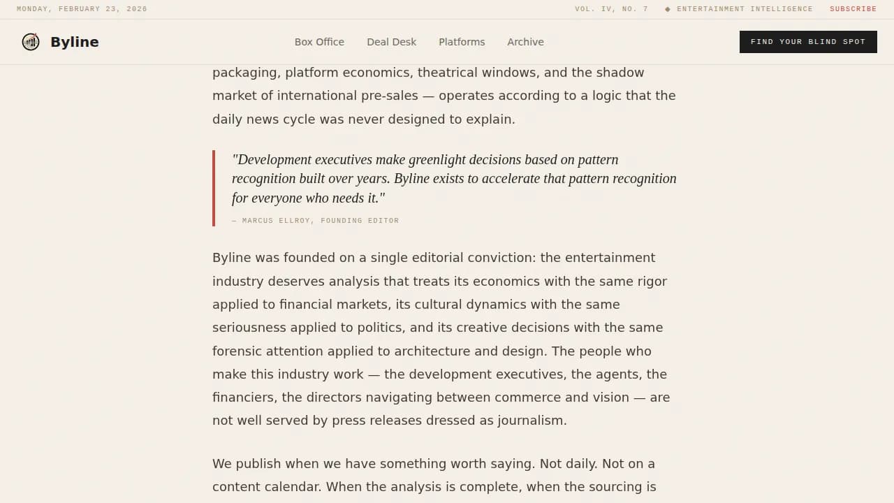 Headline — Authoritative Entertainment Report Landing Page Template