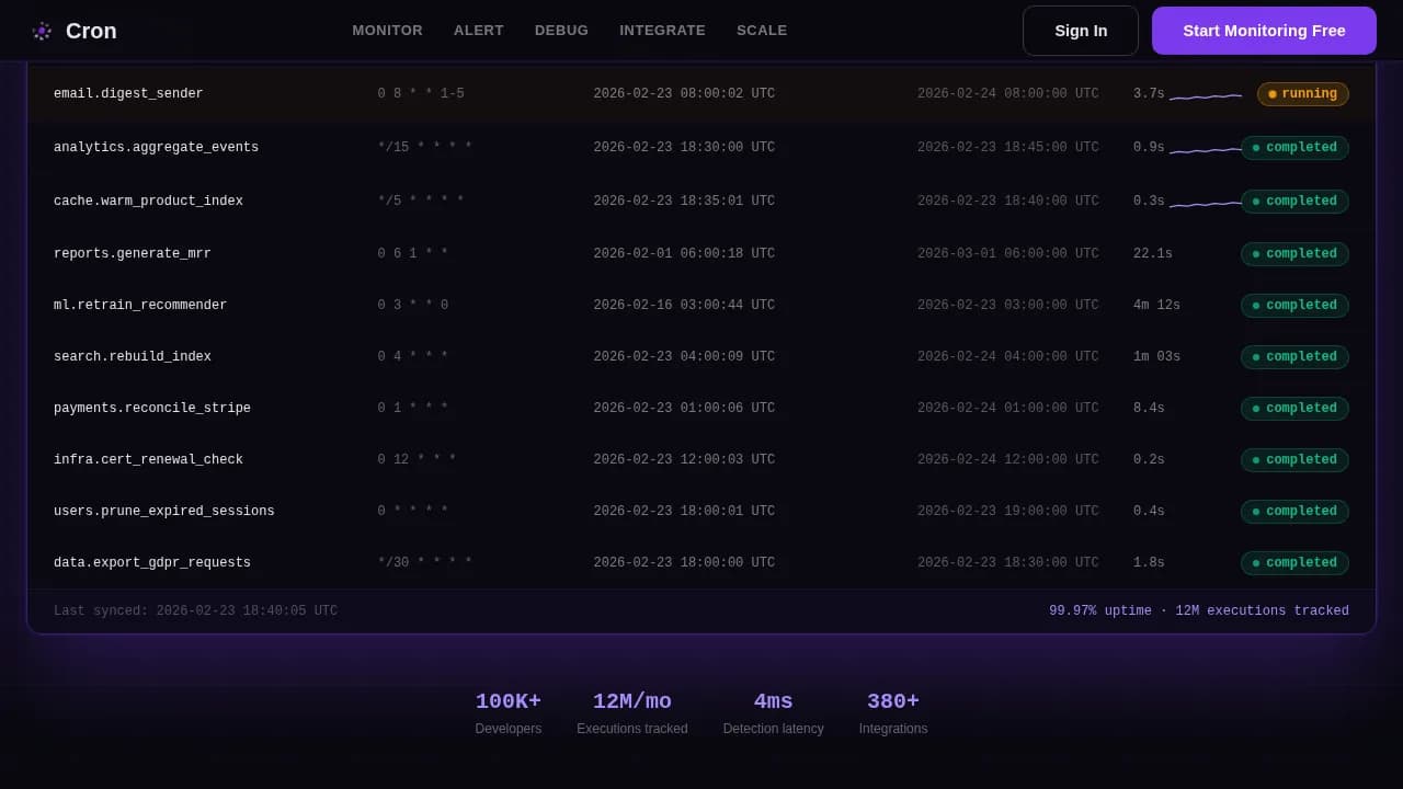 Cron — Server Automation Landing Page Template